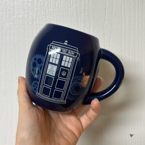 BBC Doctor Who 2013 Police Box Coffee Tea Mug Heavy Ceramic Official Navy White